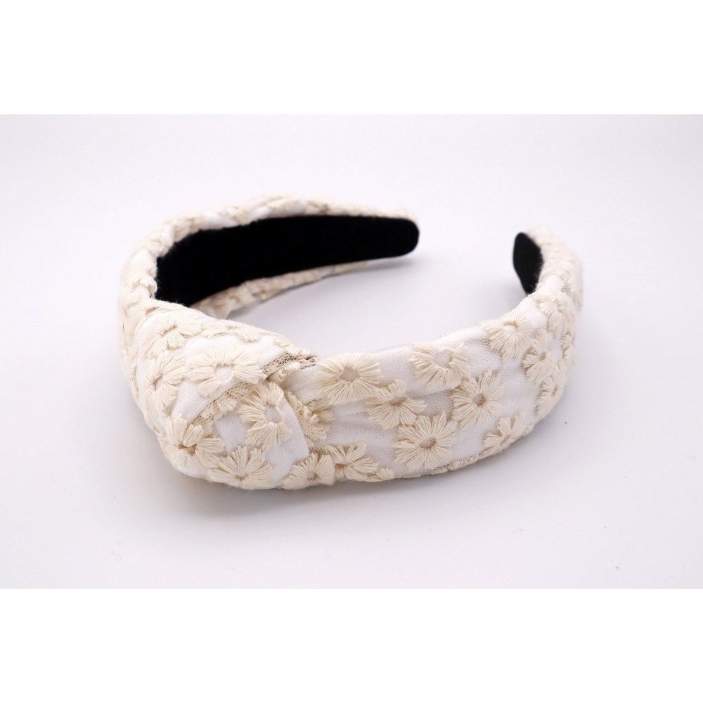 Mosaic Eyelet Knotted Headband - Picture 2 of 3